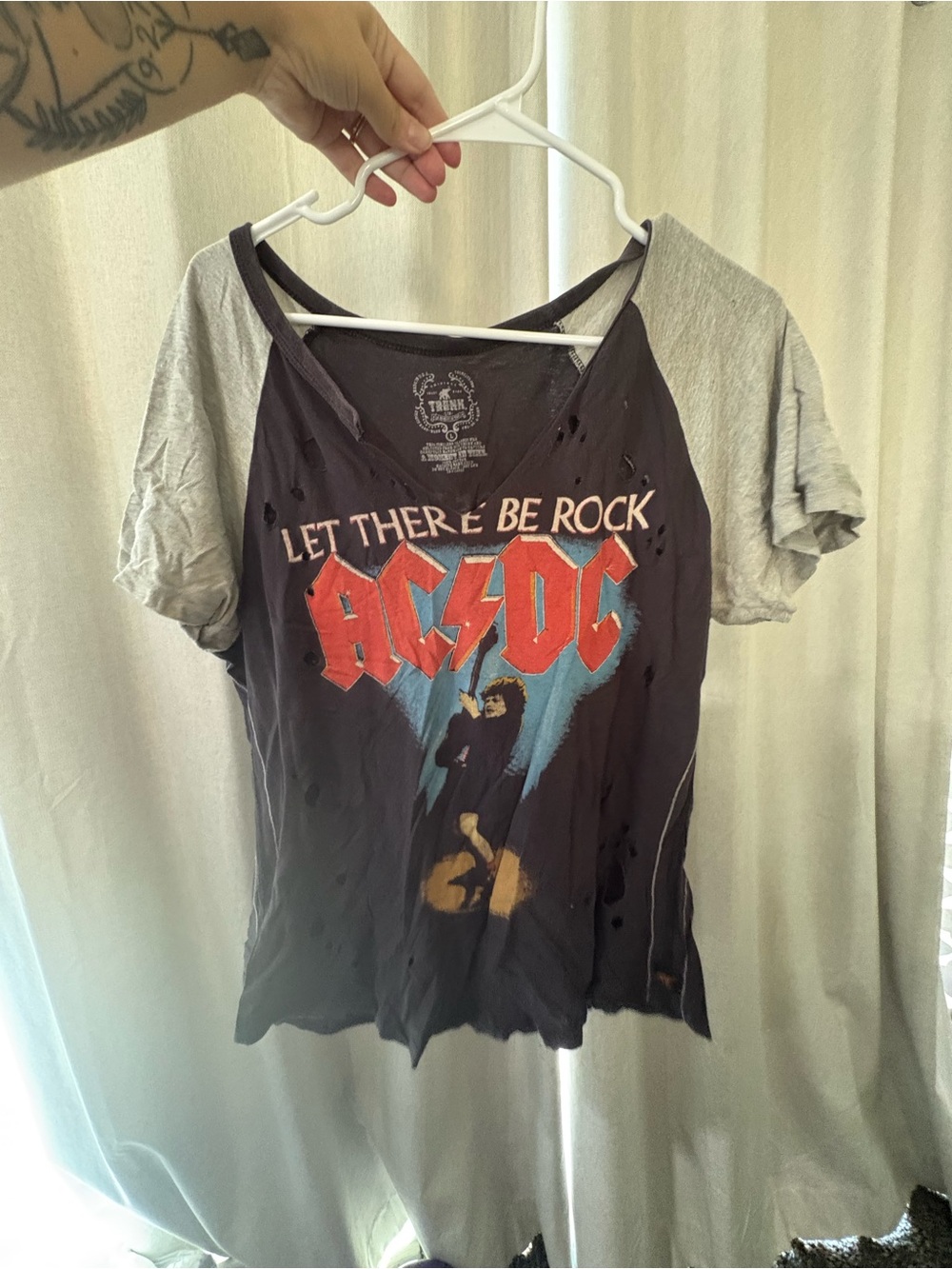 AC/DC 'Let There Be Rock' Short Sleeve Tee - Black/Grey